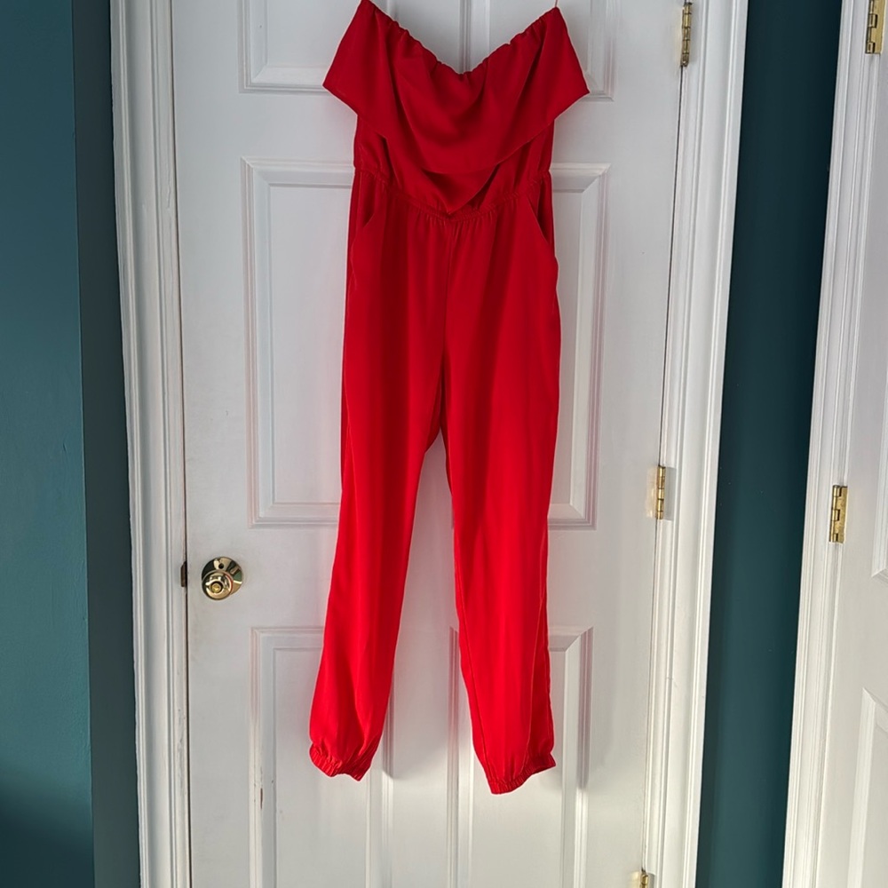 OOTD Red Jumpsuit